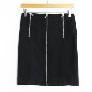 Marc Jacobs zippers black mini skirt Wednesday Addams gothic punk 0 XS pencil